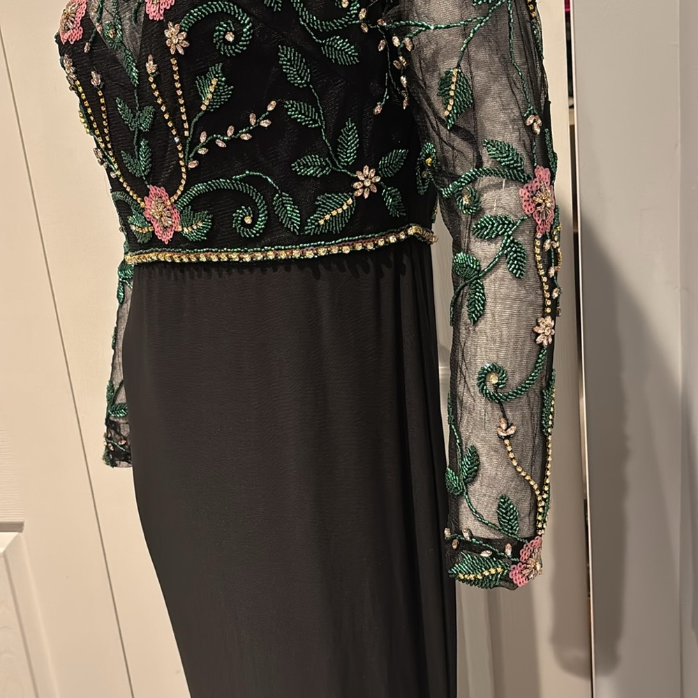 NWOT Mac Duggal beaded illusion high neck trumpet gown - Picture 6 of 16